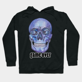 Watercolor skull game over Hoodie